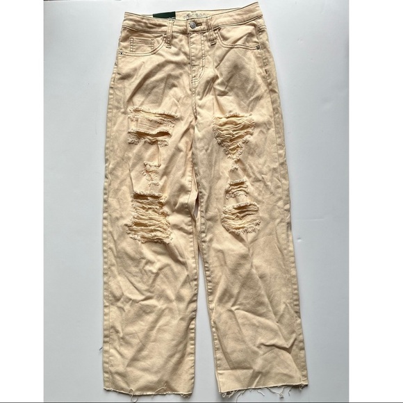 Wild Fable Cream Distressed High Rise Skater Jeans Sz 2 - Picture 7 of 8
